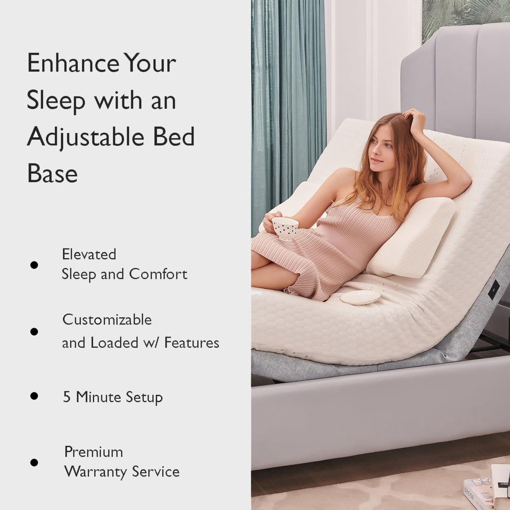 California King Adjustable Bed Base | Dual Massage | USB Ports | Zero Gravity | Anti-Snore | Memory Positions | Under