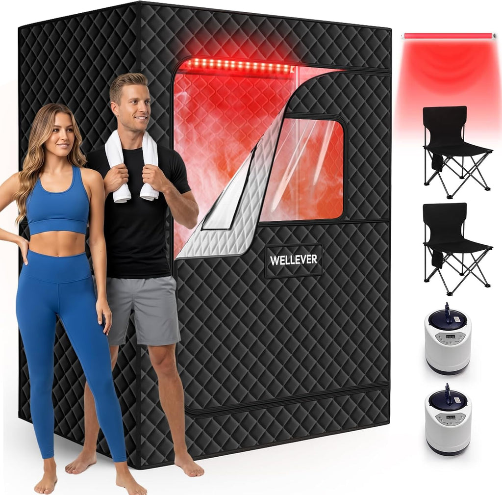 2 Person Saunas for Home, Infrared Portable Sauna for Home 2 Person, Relief Muscle Pain