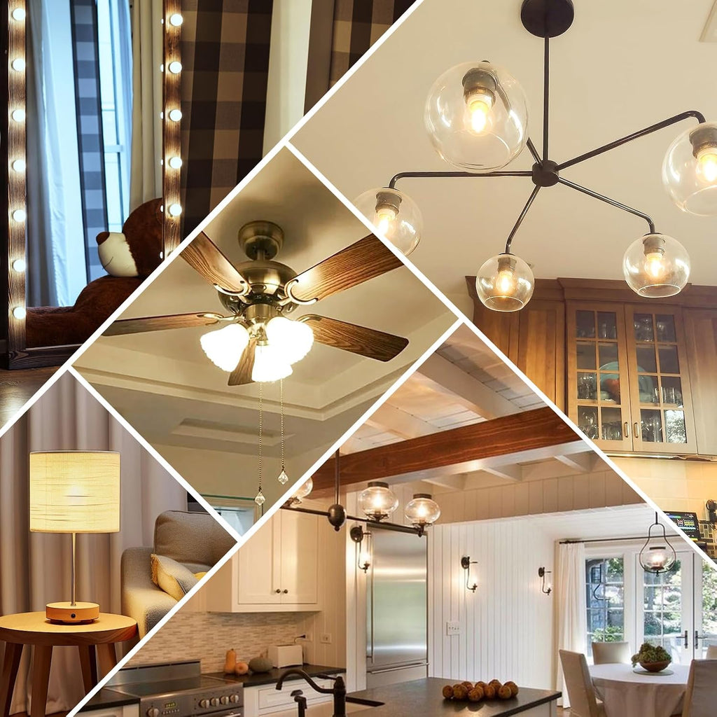 6 Pack E12 Dimmable G16.5 6W LED Candelabra Globe Light Bulbs 3000K