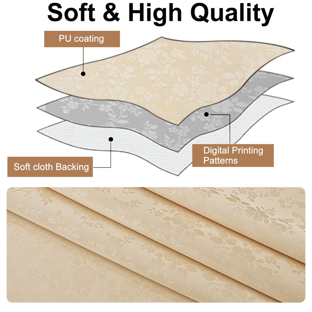 Rectangle Waterproof Heavy Duty Vinyl Tablecloths, 60 x 140 Inch