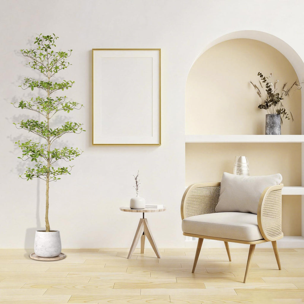 Black Olive Tree 7ft - Faux Black Olive Tree with Natural Trunk and Realistic Leaves - Realistic Artificial Shady