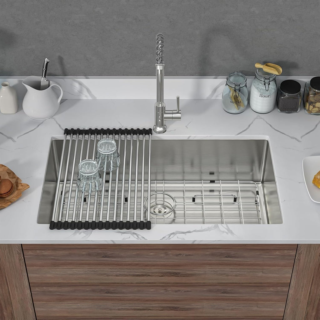 32 Inch Undermount Kitchen Sink 32x19 Undermount Sink | Stainless Steel Single Bowl Kitchen Sink 16 Gauge Under