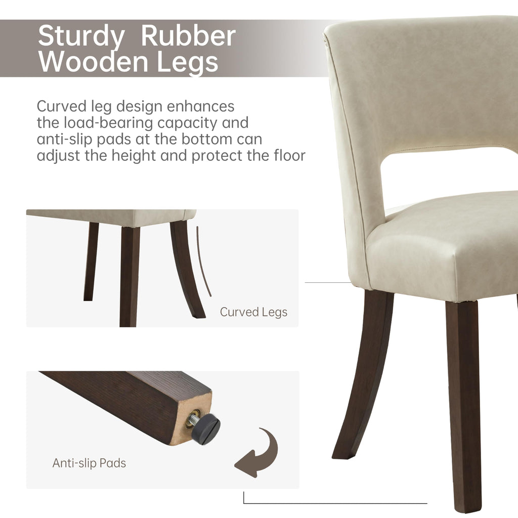 Modern Set of 4 with Rubberwood Legs, Beige