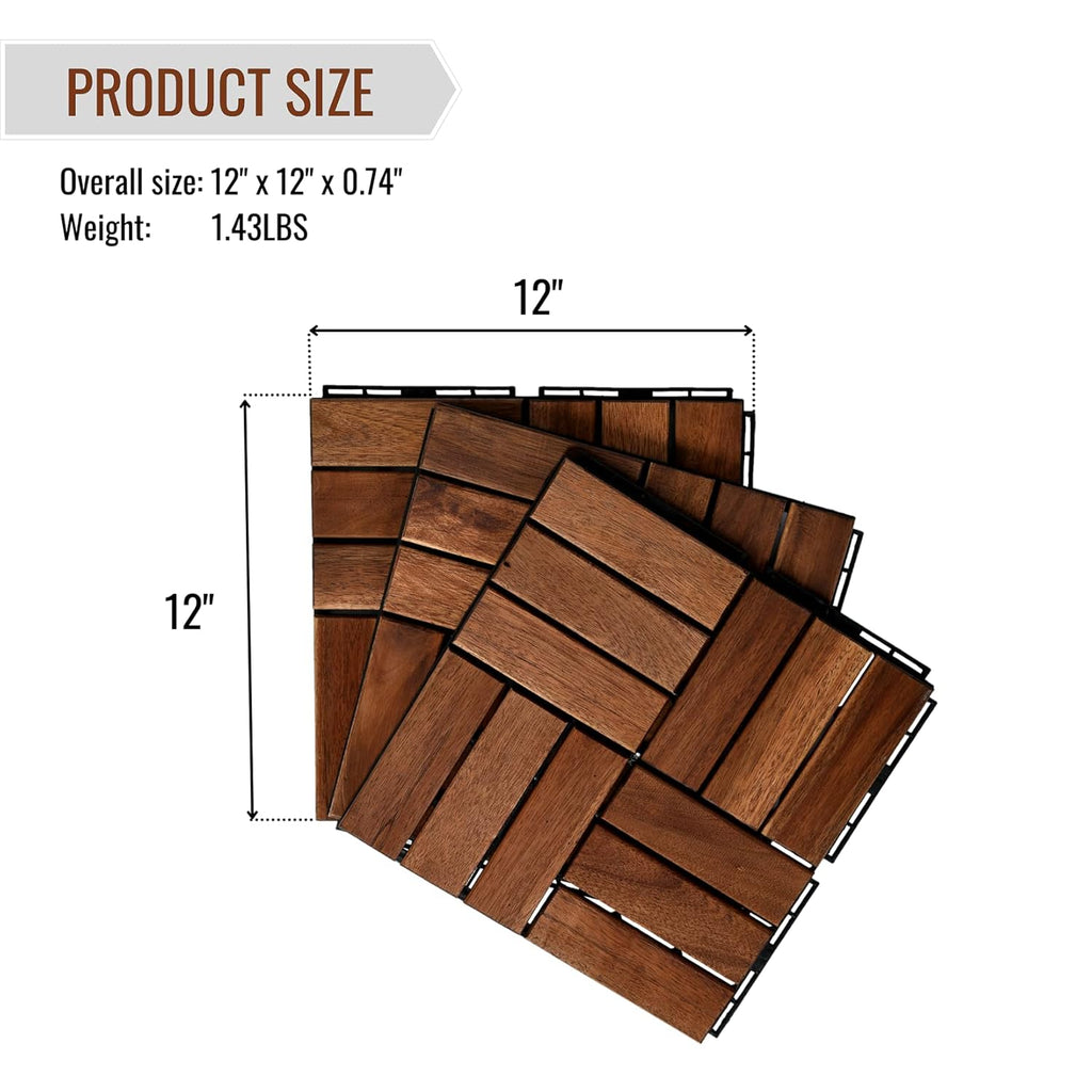 Interlocking Deck Tiles Acacia Wood Outdoor Snap Together Click Wood Floor Heavy Duty Carpet Decking Tile for