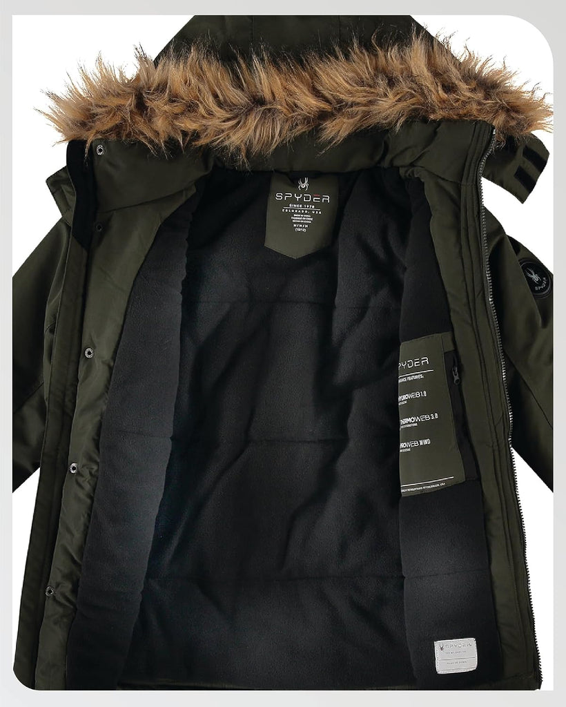 Boys Winter Coat - Water Resistant Insulated Hooded Heavyweight Ski