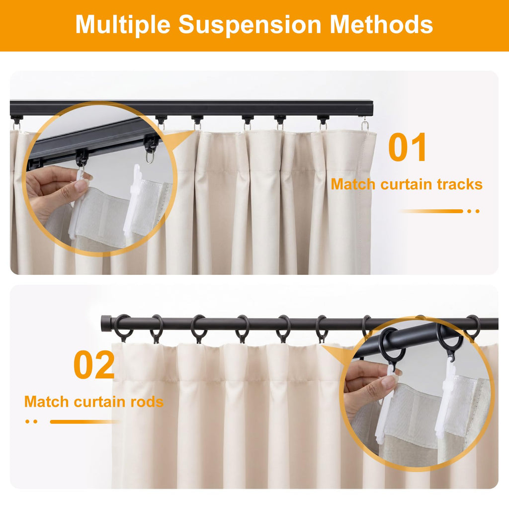 Room Divider Curtains Blackout Floor to Ceiling Curtain with Hook Sliding Door Curtains Ceiling Mount Extra Wide