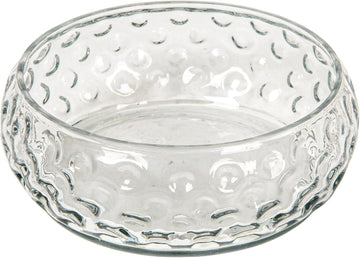 Hand-Blown Glass Inverted Hobnail Bowl, Clear