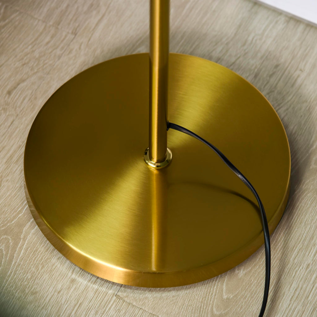 3-Light Modern Floor Lamp, Globe Lampshades, Bright Lighting, Gold