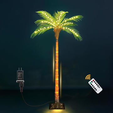 Artificial Palm Trees for Outdoors Pool Decorations, Artificial Trees Decor Indoor, Lighted Trees for Tiki Bar