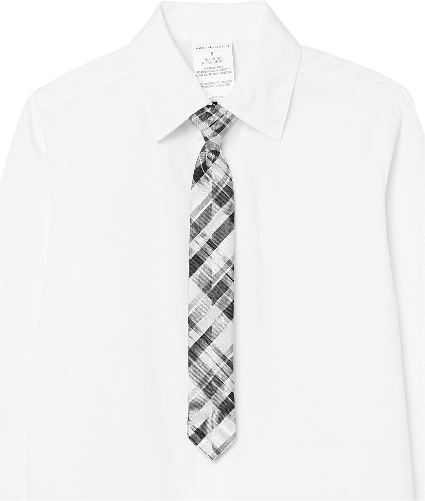 Boys' piece Formal Suit Set, Vest, Pants, Collared Dress Shirt, and Tie