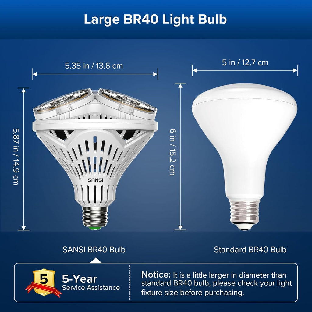 8000 Lumens 500W Equiv. BR40 LED Light Bulb 5000K 1-Pack