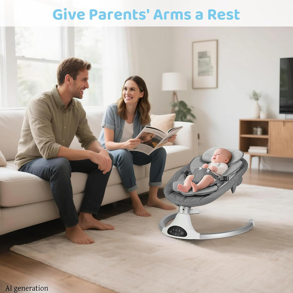 Baby Swings for Infants with Adjustable Speeds and Timer, Bluetooth