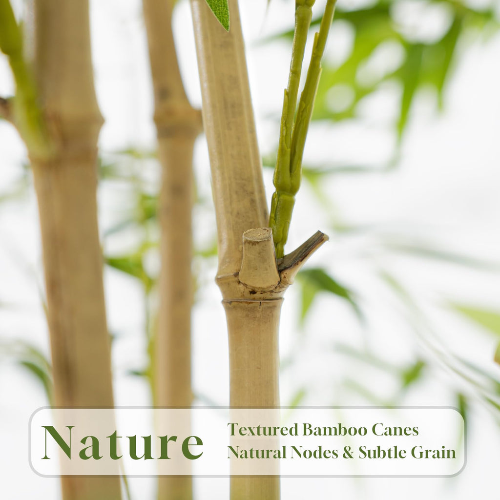 Artificial Bamboo Tree, Fake Bamboo Plant 5FT Tall with 6 Natural Real Bamboo Trunks, Artificial Tree Indoor Decor