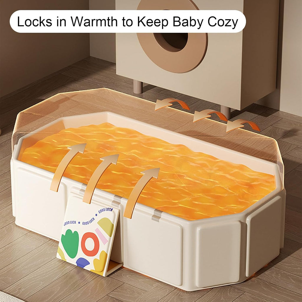 Collapsible Baby Bathtub, Portable & Foldable Bathtub for Newborns to Toddlers, Easy to Store, Lightweight & Travel