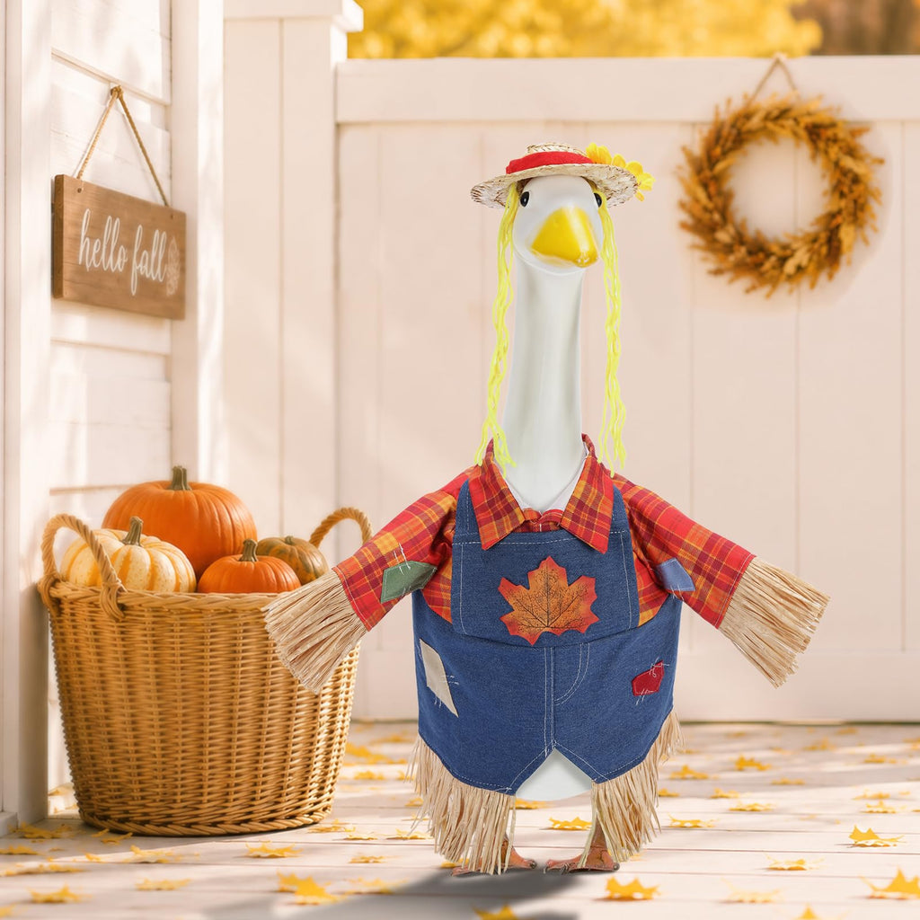 Fall Scarecrow Porch Goose Outfits for 23 Inch Statue