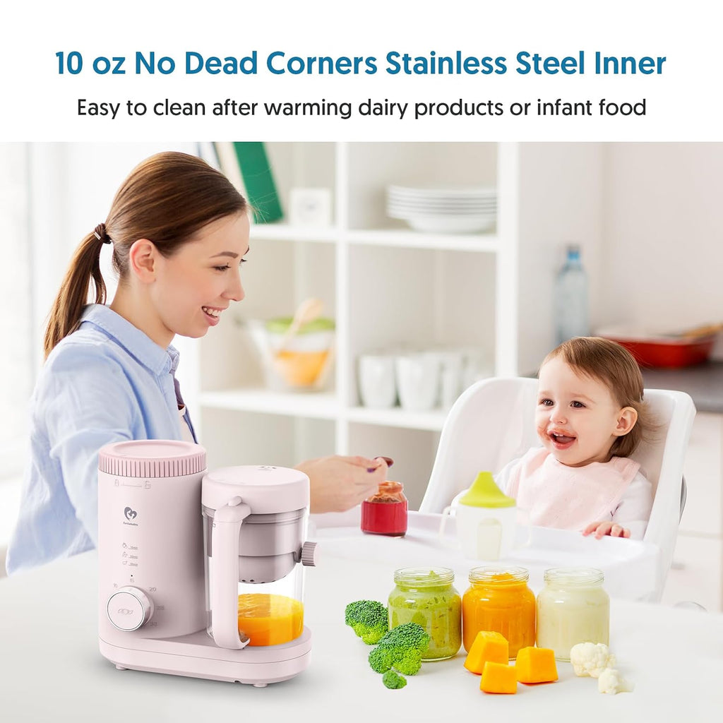 Food Maker Baby Food Processor, Puree Blender Steamer with Reversible Steam Basket, One Button Easy Operation & Large