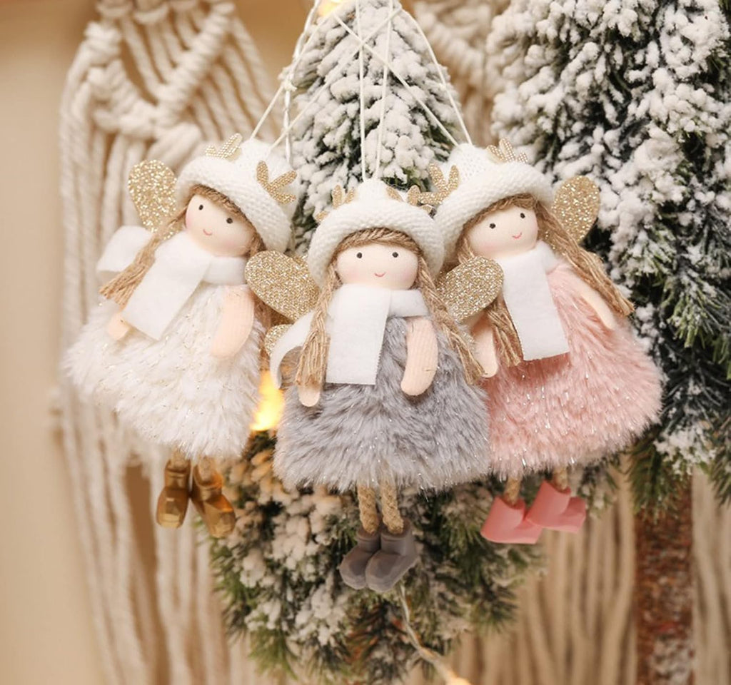 Christmas Angel Doll Decoration, Christmas Tree Hanging Ornaments, Thanksgiving Day Birthday Gifts, Fairy - Set of 3