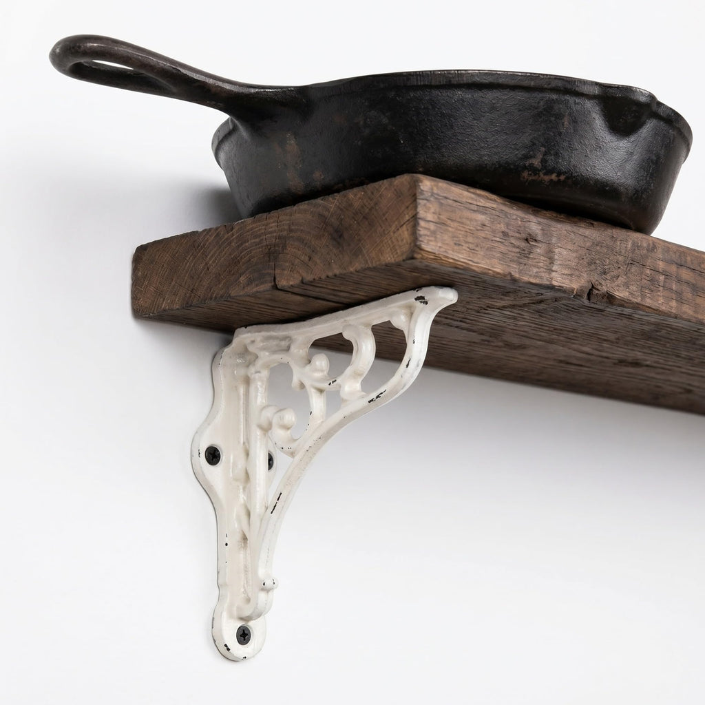8 Pack 4-1/8 x 3-5/8 Shelf Bracket Decorative L Cast Iron Shelf