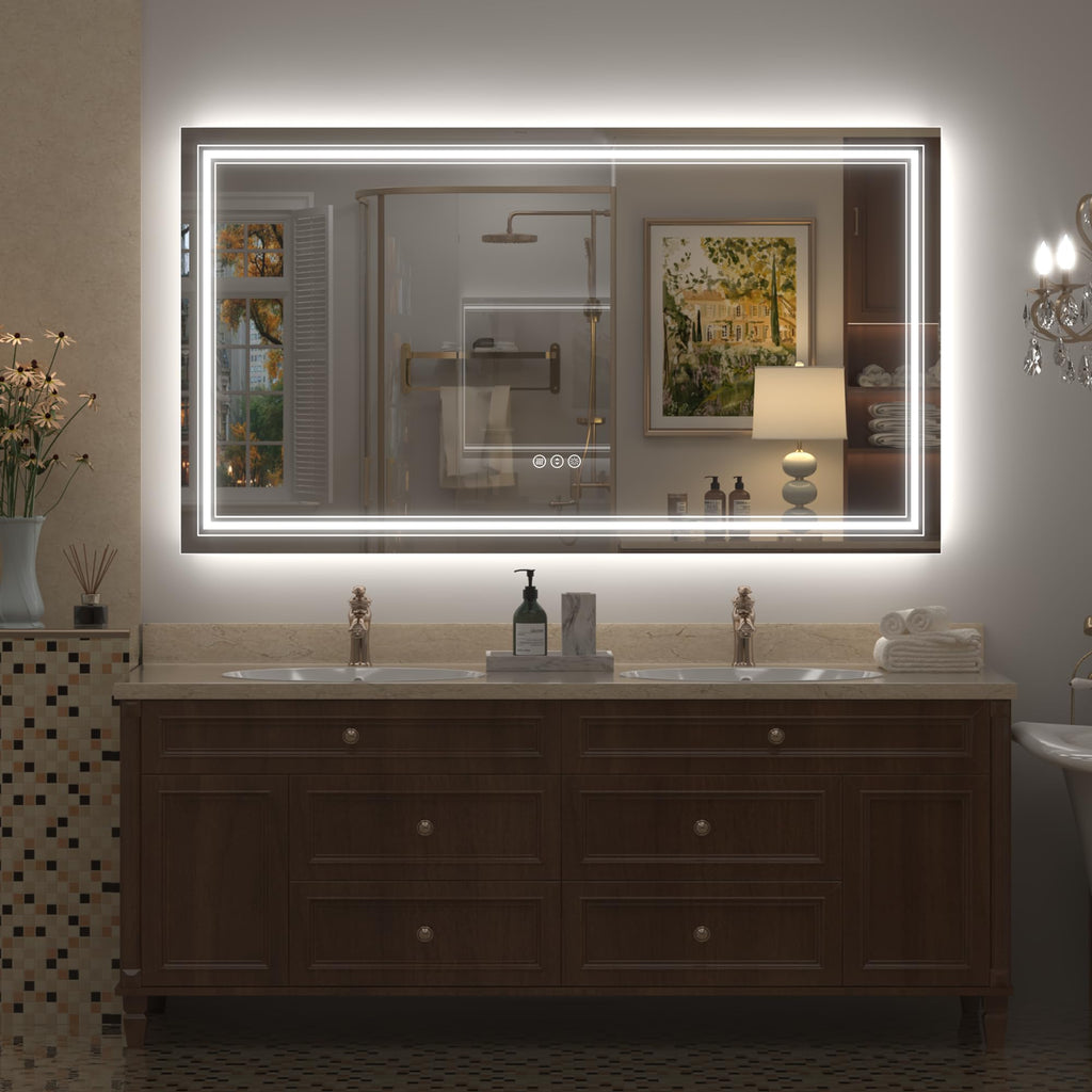 55x30 LED Bathroom Mirror for Wall