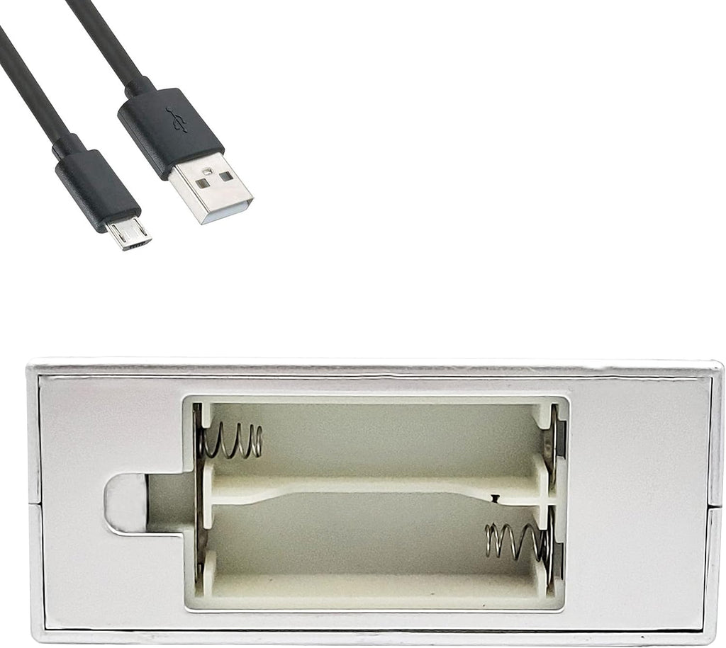 Silver Matte Mini Electric Classic , 7.3" Inch Classic Hanukkah , LED Travel Menora, Batteries or USB Powered, Micro