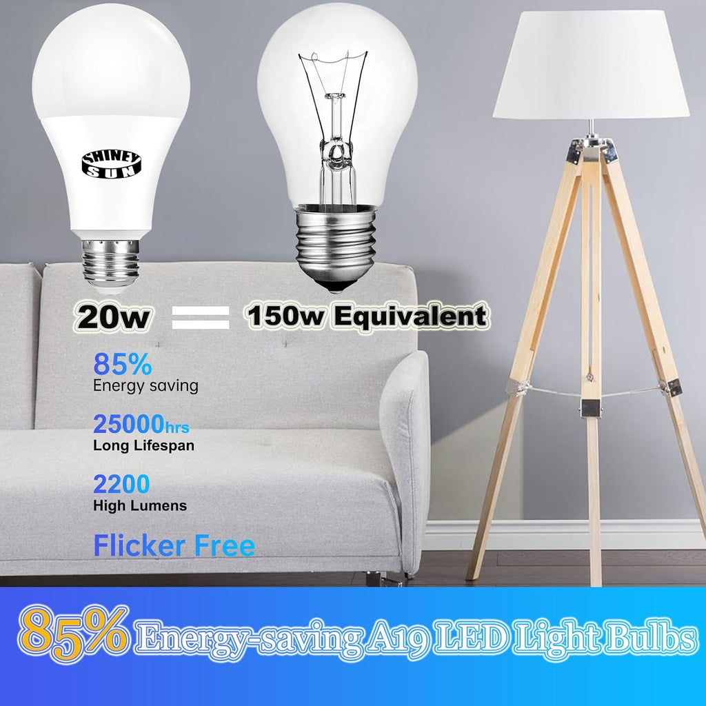 LED Light Bulbs, 150-200 Watt Equivalent Light Bulb, 5000K Daylight White, A21 2200 Lumens LED Light Bulb,Standard
