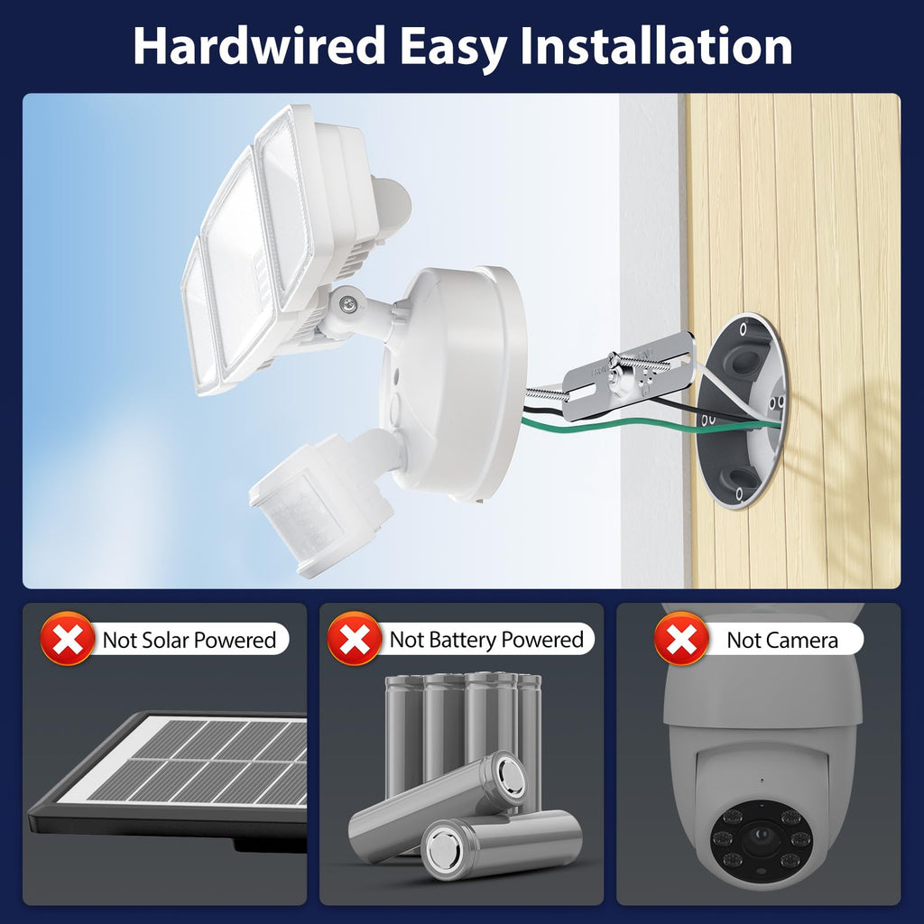 2 Pack 75W LED Motion Sensor Outdoor Lights, Dusk to Dawn Outdoor Lighting, 6500K Motion Detector Flood Light
