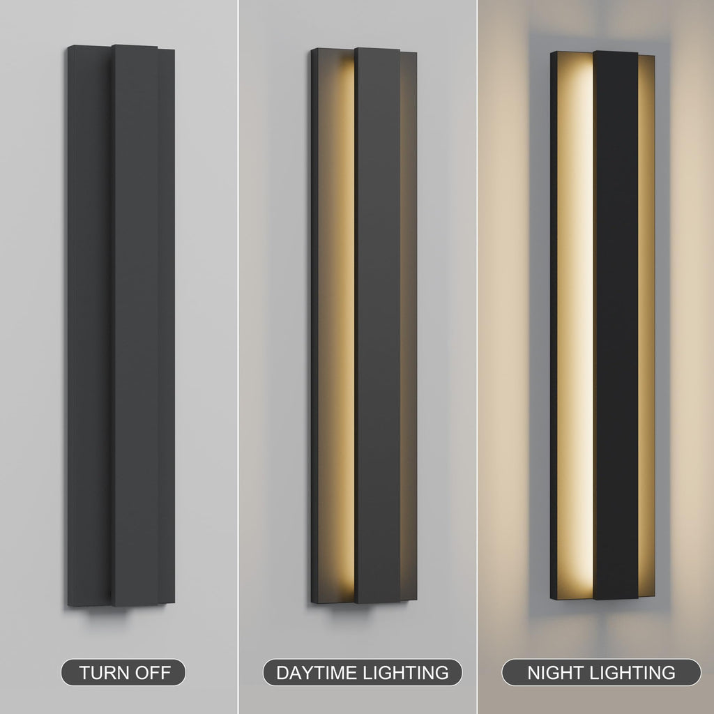 23.6 Inch Modern Outdoor Wall Light Exterior Lighting Fixtures, 3000K 24W LED Contemporary Outdoor Sconces Wall