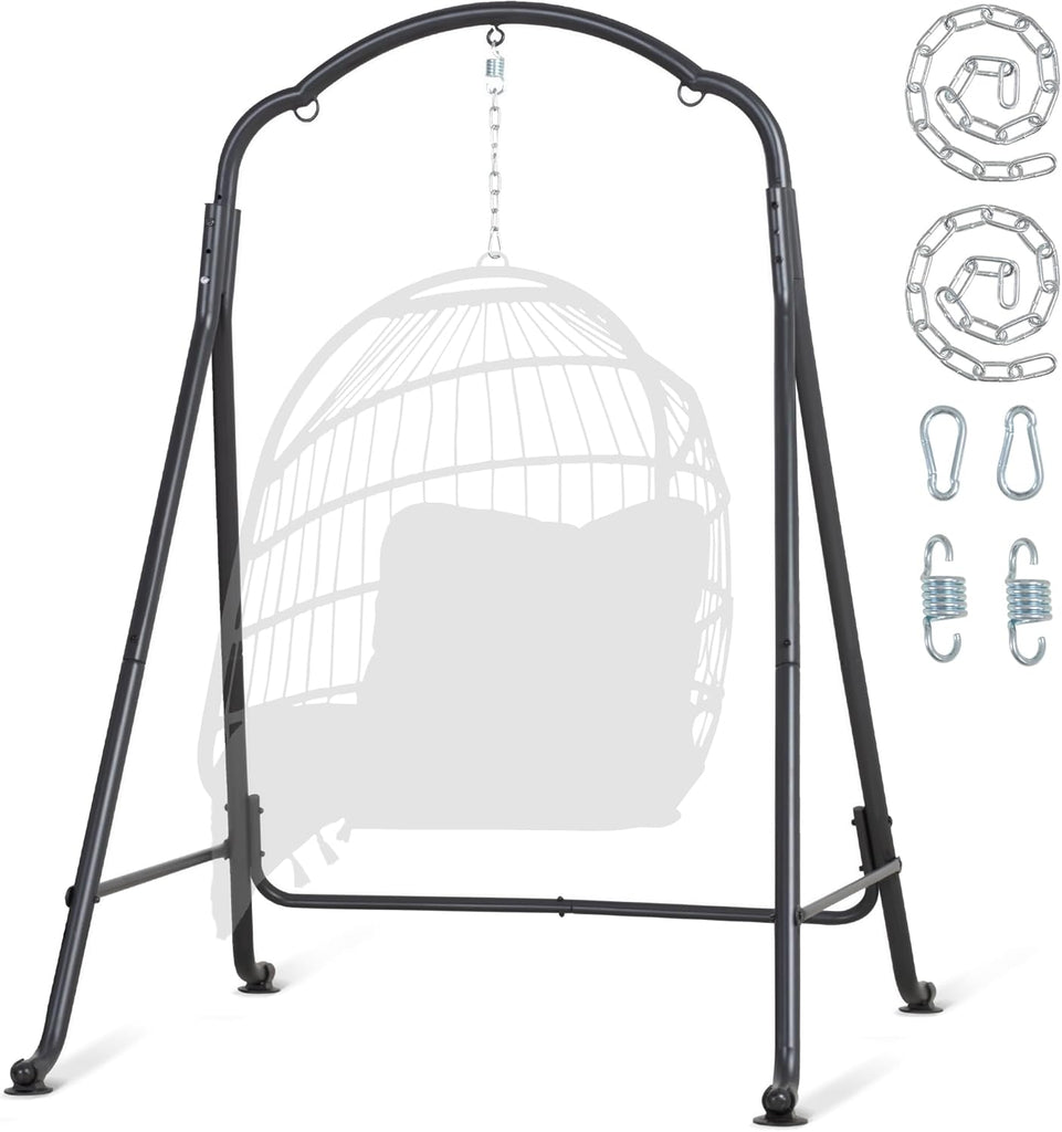 Hammock Chair Stand, Heavy-Duty Steel Swing Stand, 400lbs Capacity, Multi-Use Hanging Chair Stand for Outdoor Indoor