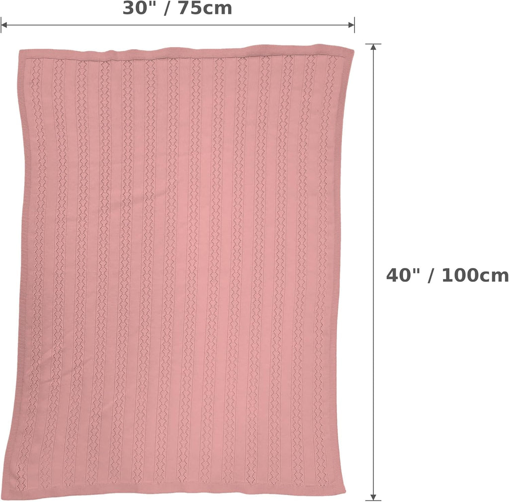 The Vintage Blanket - 100% Organic Cotton Baby Blanket, American Made, 30x40in - Bassinet, Crib, Stroller - Gift
