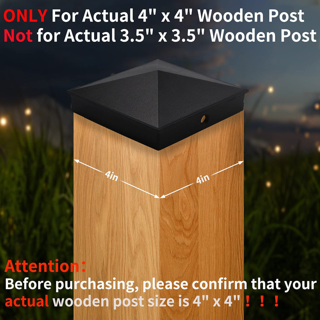 True 4" x 4" Heavy Duty Aluminium Post Cap Matte Black Powder Coated