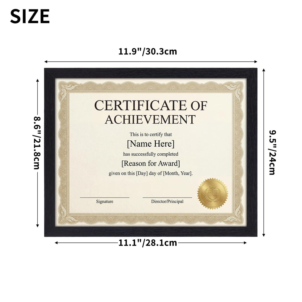 8.5 x 11 Picture Frame Set of 5, Black 8.5 by 11 Photo Frames Used for Certificate, Diploma, Document, Degree, Award