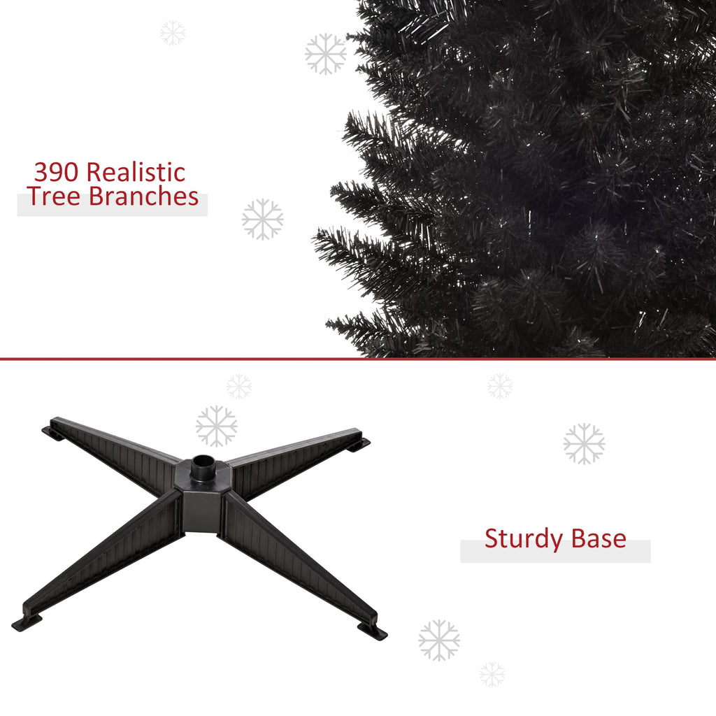 6' Artificial Pencil Christmas Tree 390 Realistic Branch Tips Black