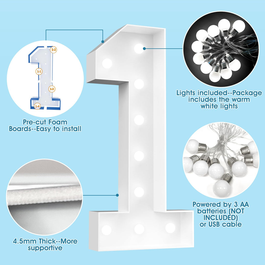 Easy-Assemble 4FT Cool White Marquee Light Up Letter D