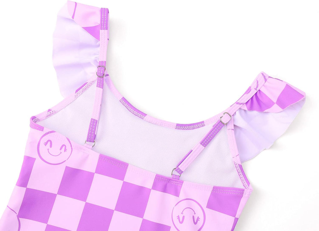 Toddler Girls One Piece Swimsuit Adjustable Straps