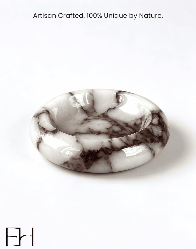 Marble Trinket Dish 4 INCH | Calacatta Viola Small Marble Jewelry Dish for Rings & Earring, Decorative Marble Tray