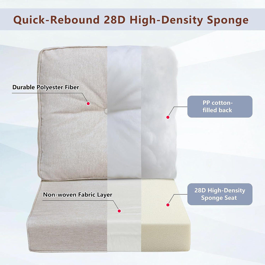 Outdoor Deep Seat Cushions Set 22 x 24 Inch, Waterproof UV-Resistant Patio Chair Cushions, Outdoor Furniture