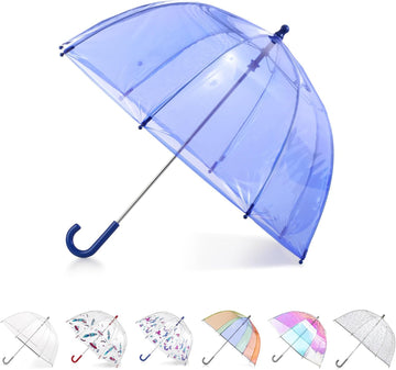 Kids Lightweight Dome Canopy Bubble Umbrella with Wind and Rain Protection