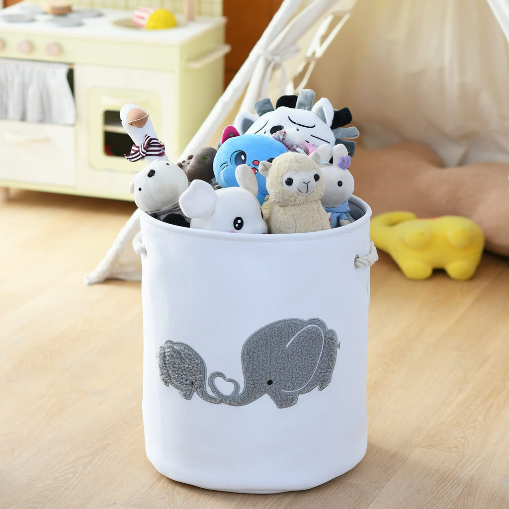 Large Kids Hampers for Laundry Elephant Laundry Hamper Kids Canvas Hampers for Laundry for Girls, Laundry Basket
