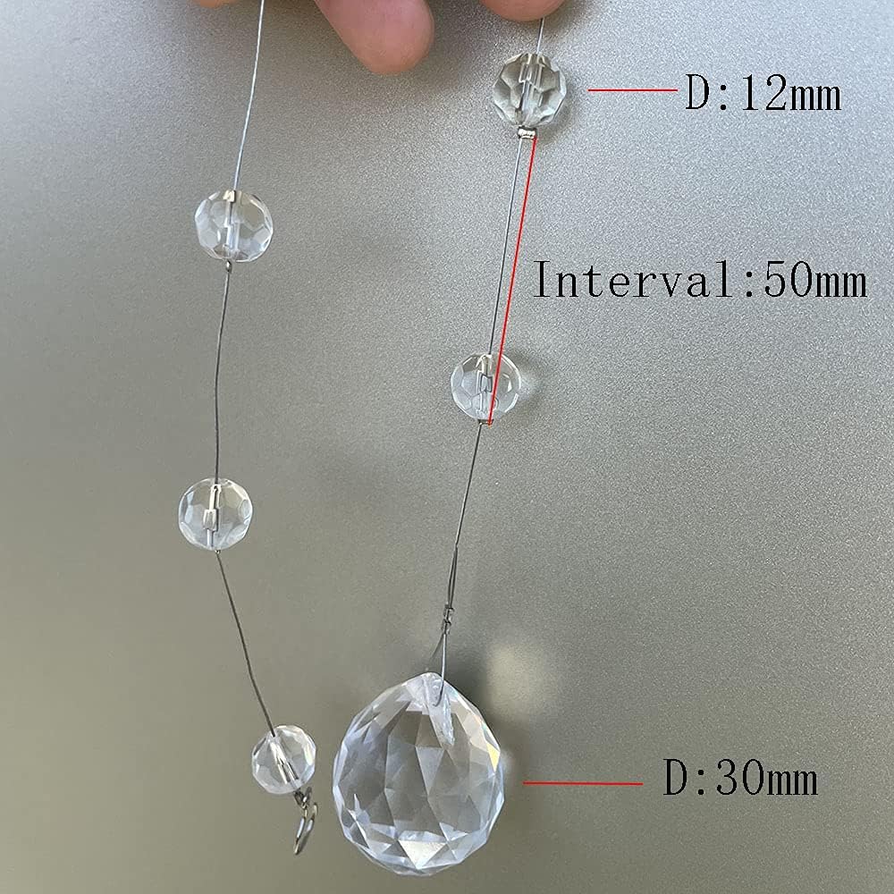 Crystal Beaded String Clear Glass Beads Garland Strands Hanging Wedding Arch Decor Curtain Chandelier Christmas Tree