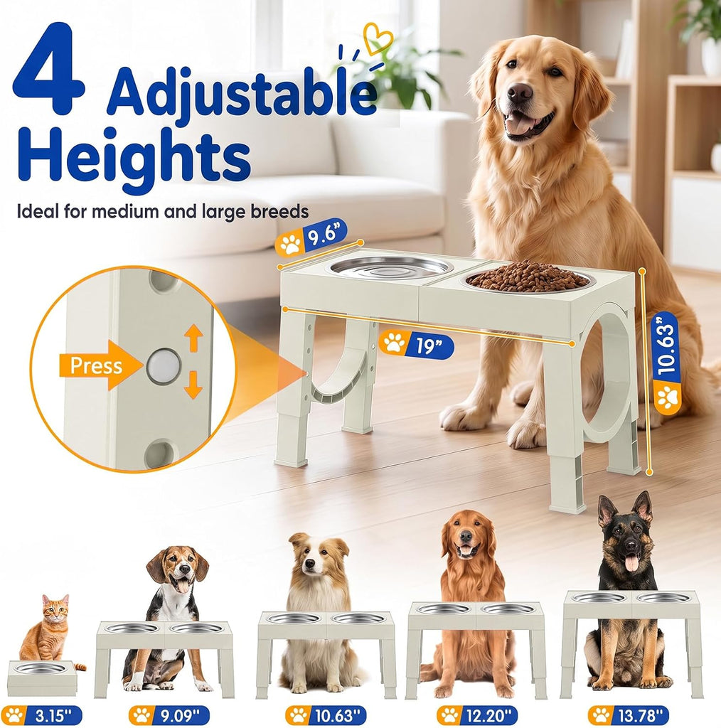 Elevated Dog Bowls Large Breed Raised Dogs Bowl Stand Large/Medium Sized Dog Stainless Steel Food Water Bowl Stands 5
