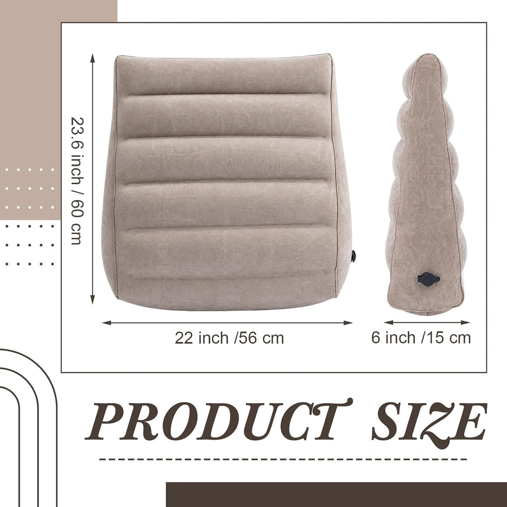 2 Pack Inflatable Wedge Pillow for Traveling Extra Wide 22" Portable Bed Wedge Pillows for Sleeping Head Shoulder