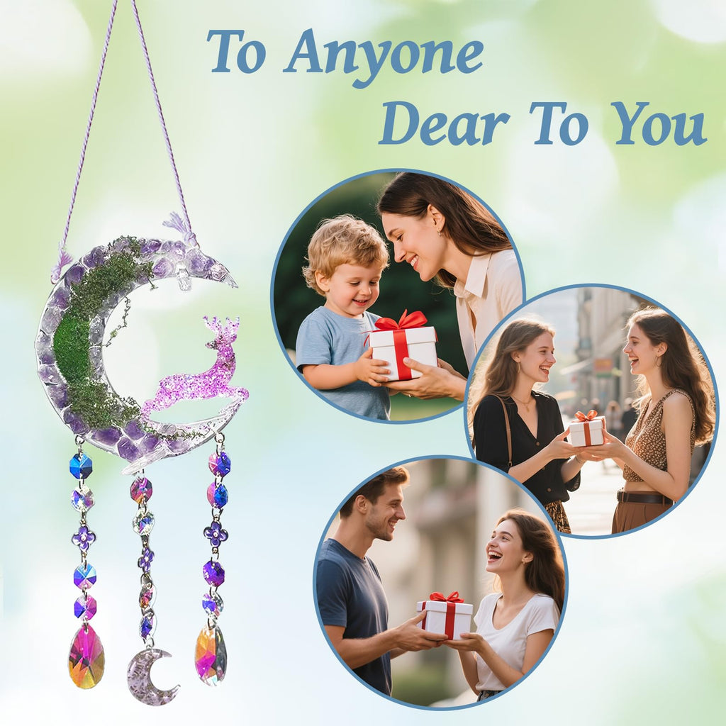 Crystal Suncatchers for Window Purple Deer Dreamy Crystal