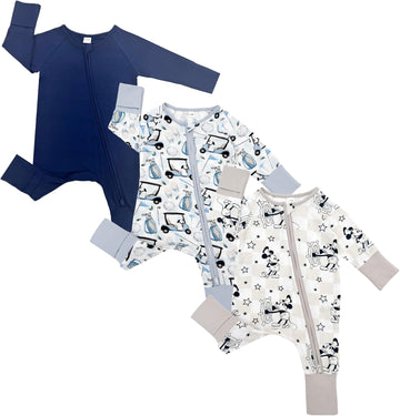 Bamboo Rayon Baby Pajamas, Zip Rompers for Boys and Girls