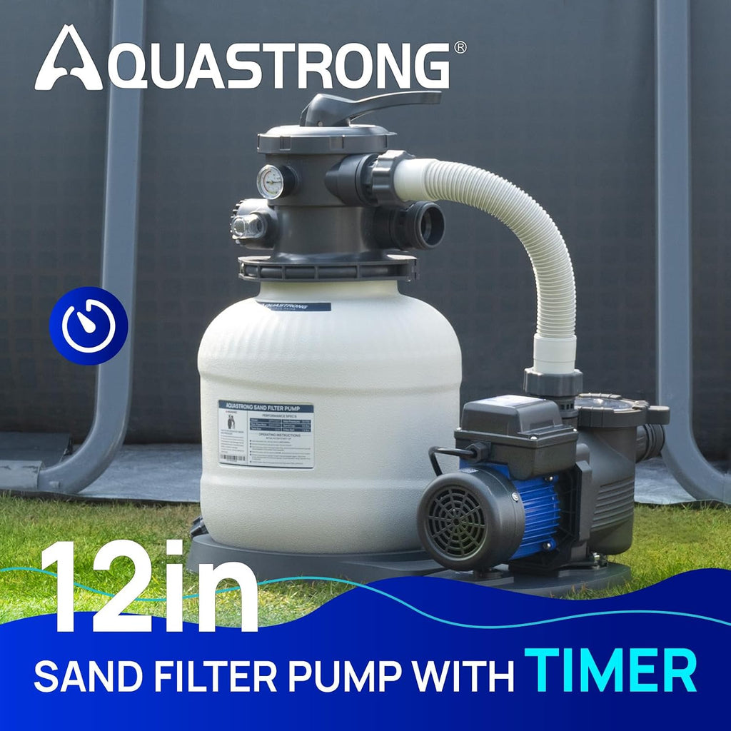 Sand Filter Pump for Above Ground Pool with Timer, 3/4 HP Pool Pumps Above Ground 3800 GPH for Pools up to 14000GAL