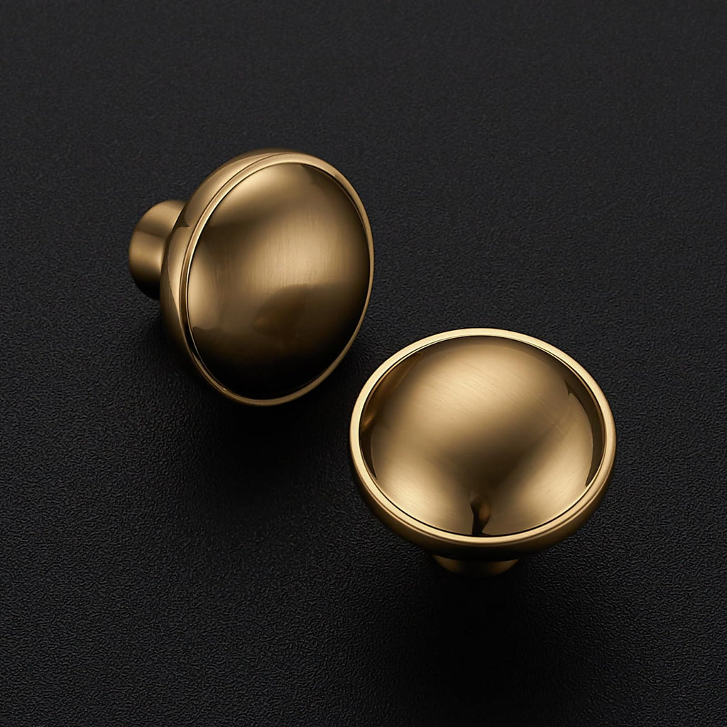 Polished Champagne Bronze Cabinet Handles 1-1/4 Inch 10 Pack