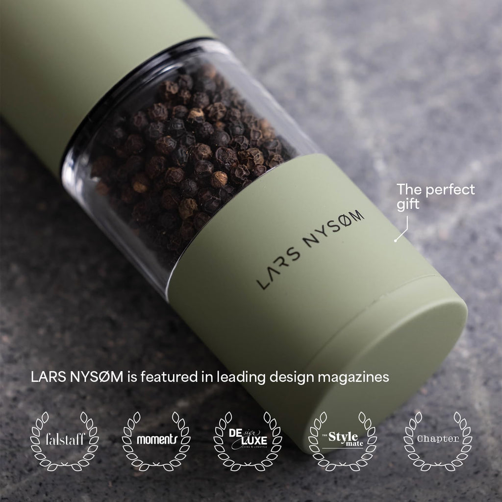 Salt and Pepper Grinder Set, Manual Salt and Pepper Mills with Adjustable Ceramic Grinder, Design Spice Shaker Set