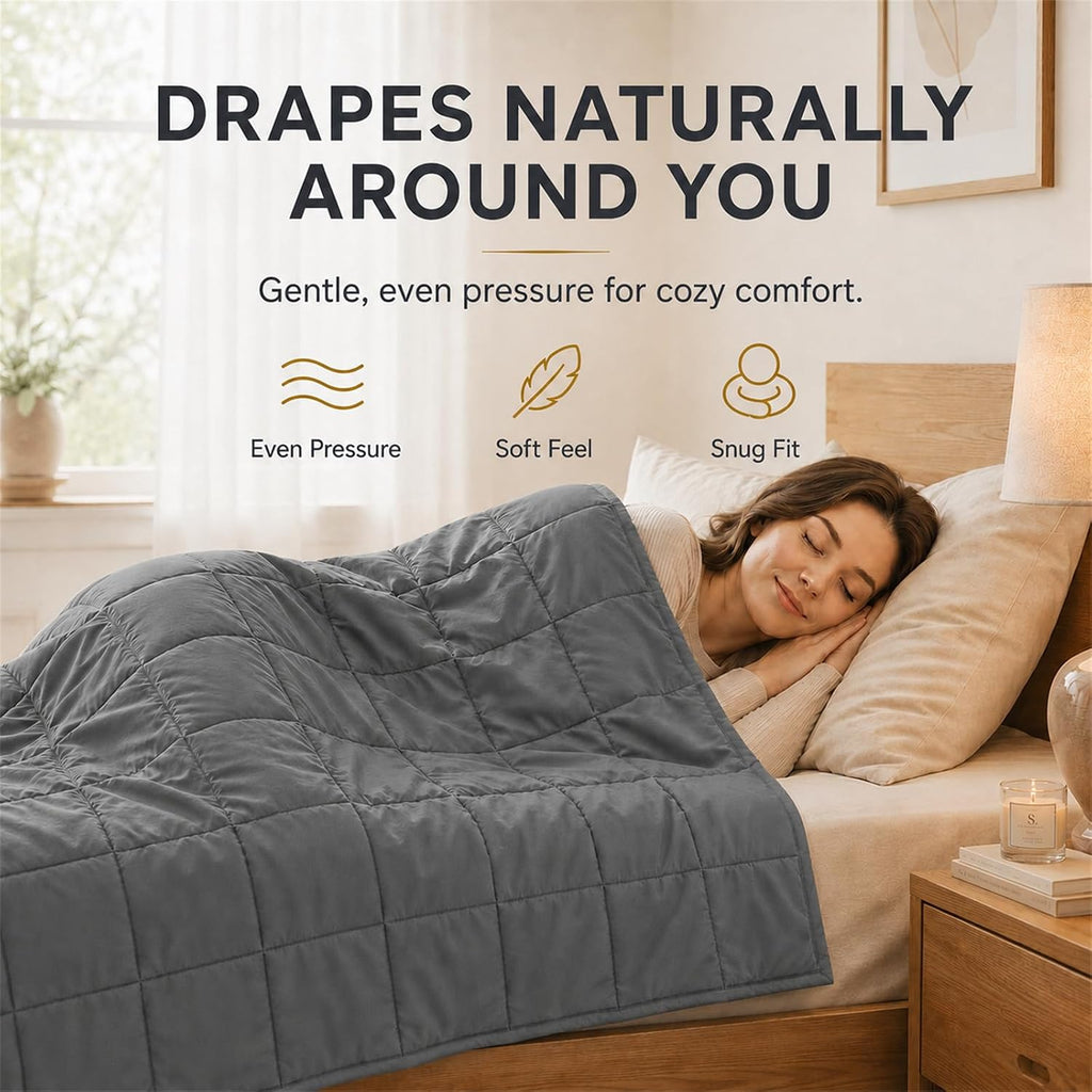 Weighted Blanket for Adults(60"x80",20lbs, Grey) Queen Size Soft Cooling Heavy Blanket for Sleeping, Breathable
