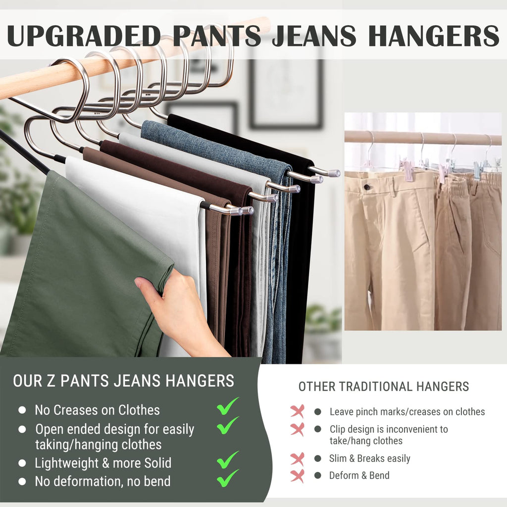 Open Ended Pants Hangers, Stainless Steel Jeans Hangers