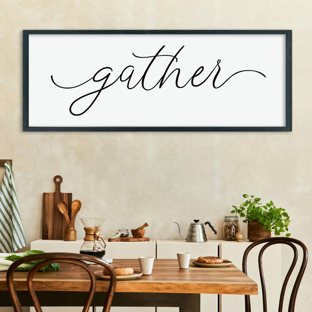 Gather Sign Wall Decor 40"×15" Black