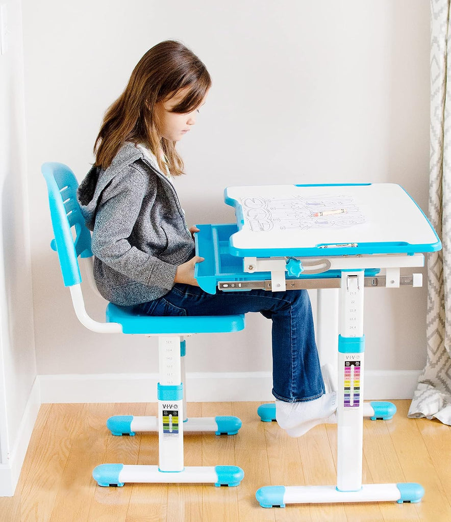 Blue Children's Desk and Chair Set, DESK-V201B